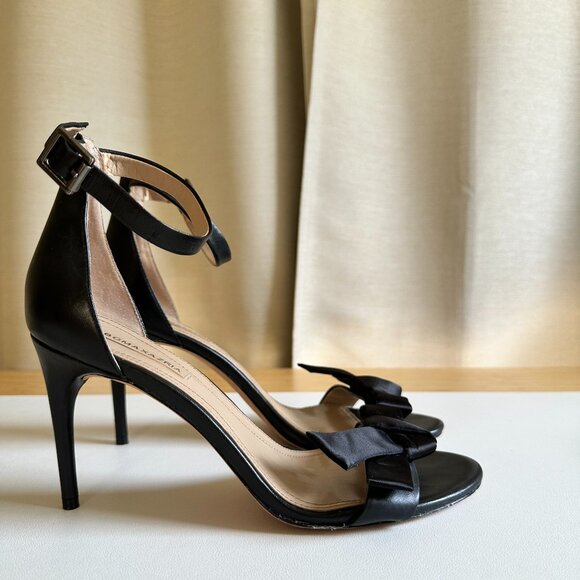 BCBGMAXAZRIA Black Bow Ankle Strap Heels - Picture 2 of 8